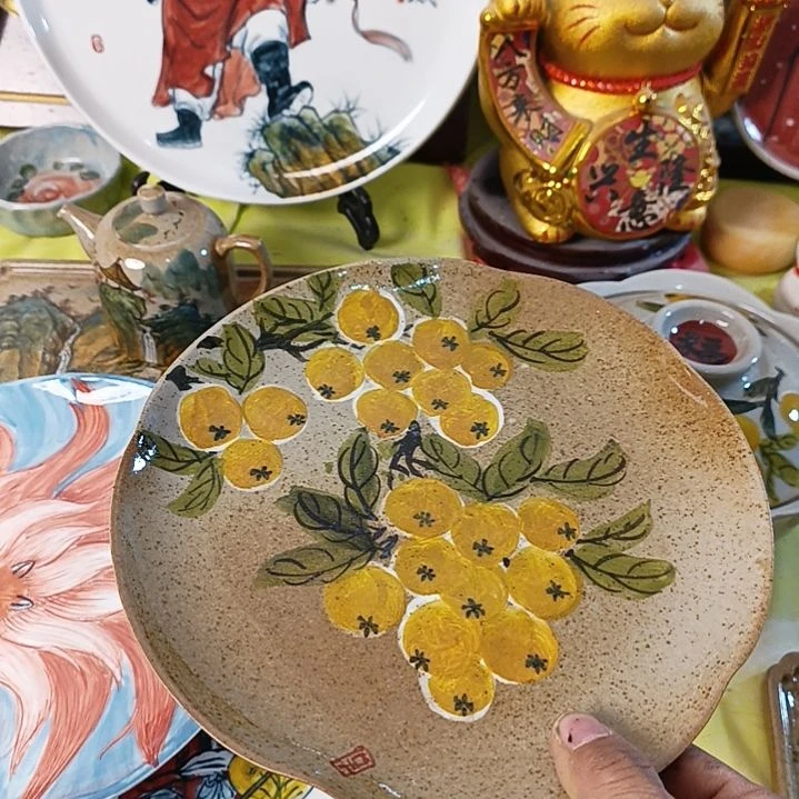 盘景德镇手绘釉下彩手