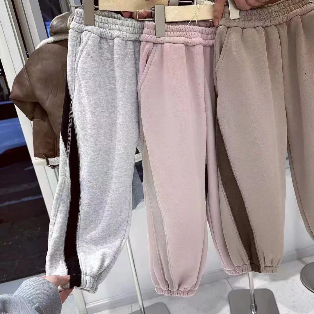 WK-83327 三色 秋冬款加绒卫裤洋气 休闲裤 中大童时尚宝宝加厚