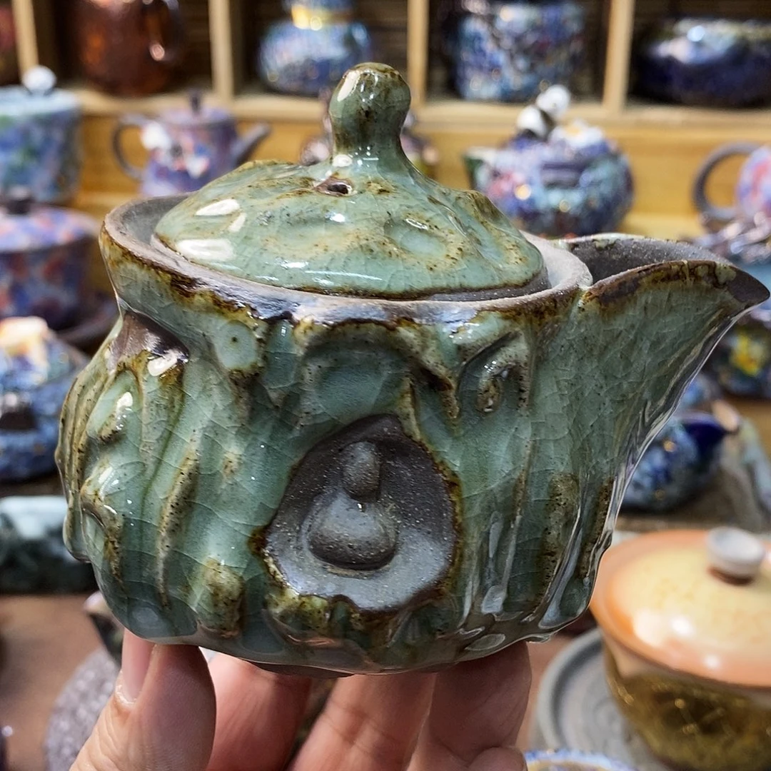 粗陶志野柴烧茶七