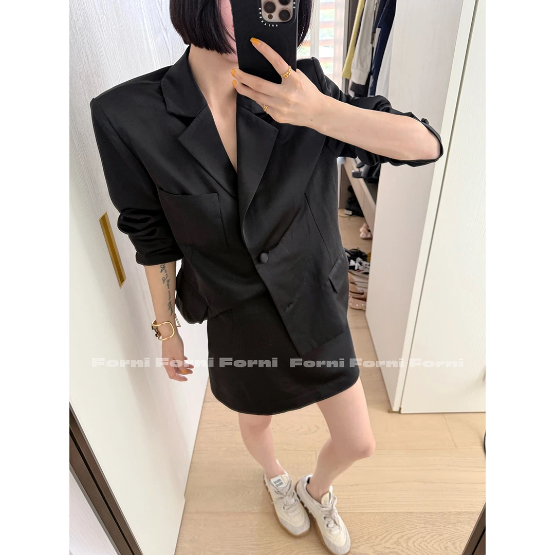 FORNI 继承者套装 凉感莱赛尔天丝廓形西装外套短裙套装