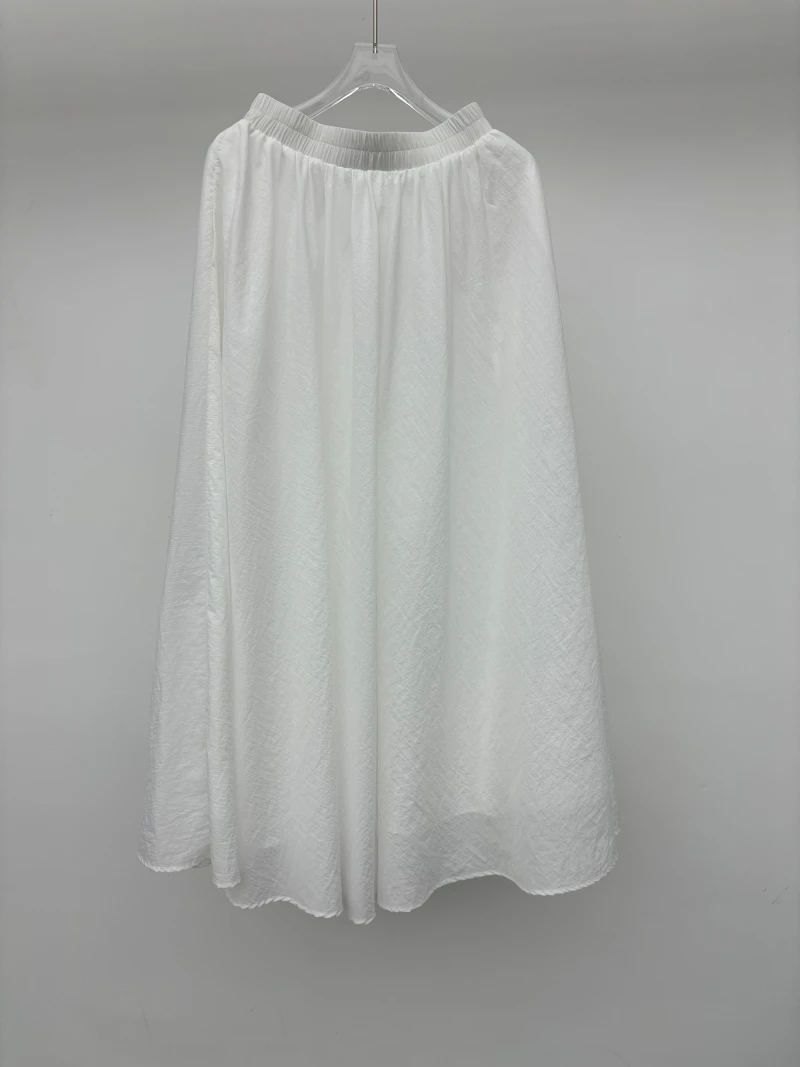 A字裙常规高腰纯色不起球半身裙纱裙女装百褶RLJJT4BQ03748