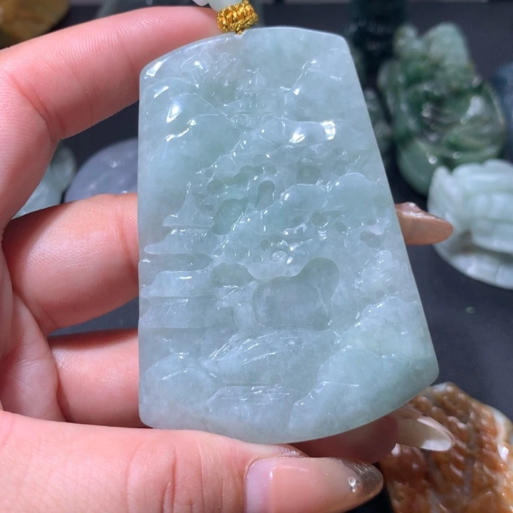 翡翠未镶嵌颈饰保真天然A货翡翠