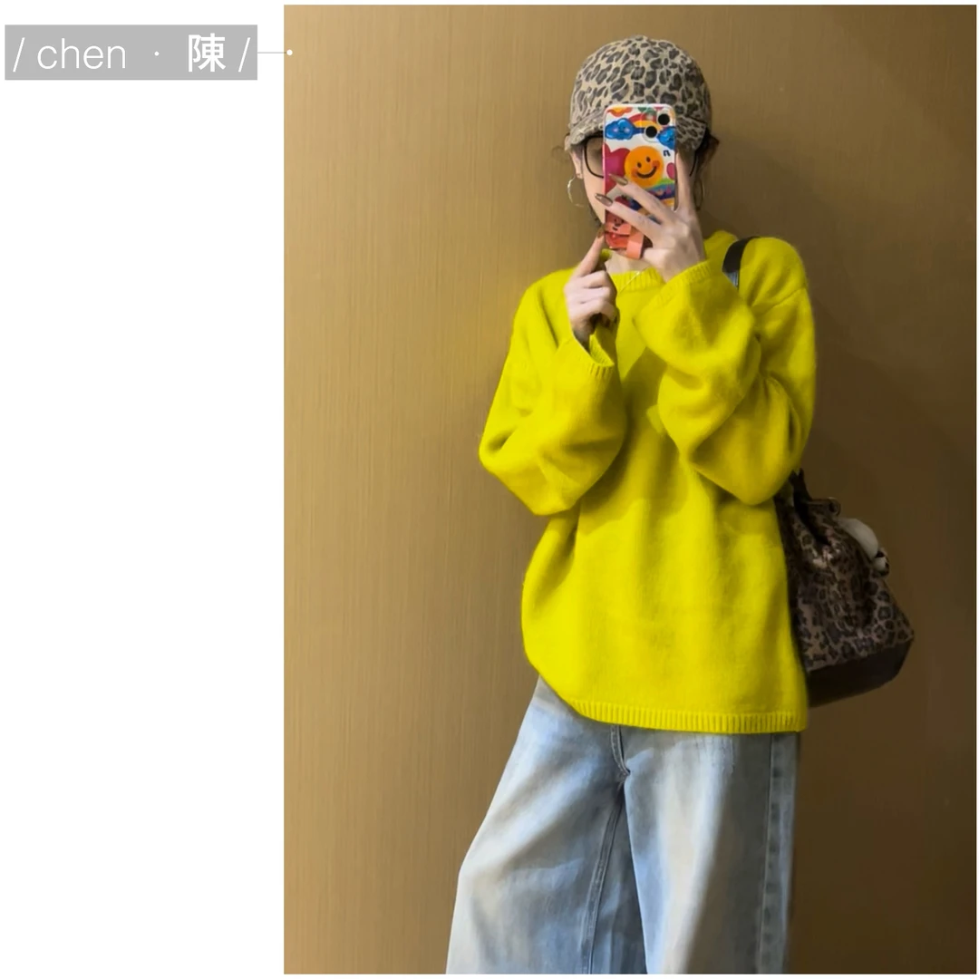 chen·陳上新 氛围感 兔毛慵懒毛衣（轻微掉毛）