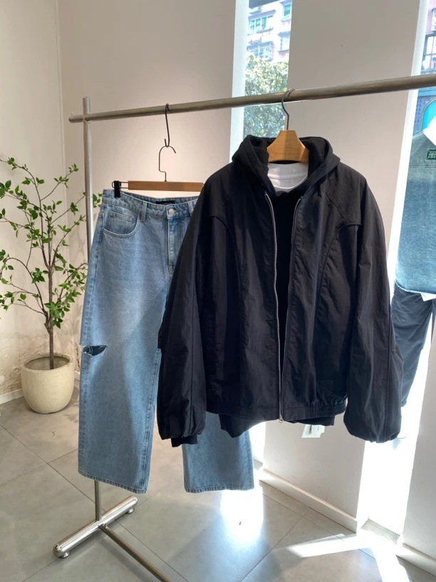 简约百搭休闲男装夹克外套男春季立领飞行员棒球服茄克衫潮