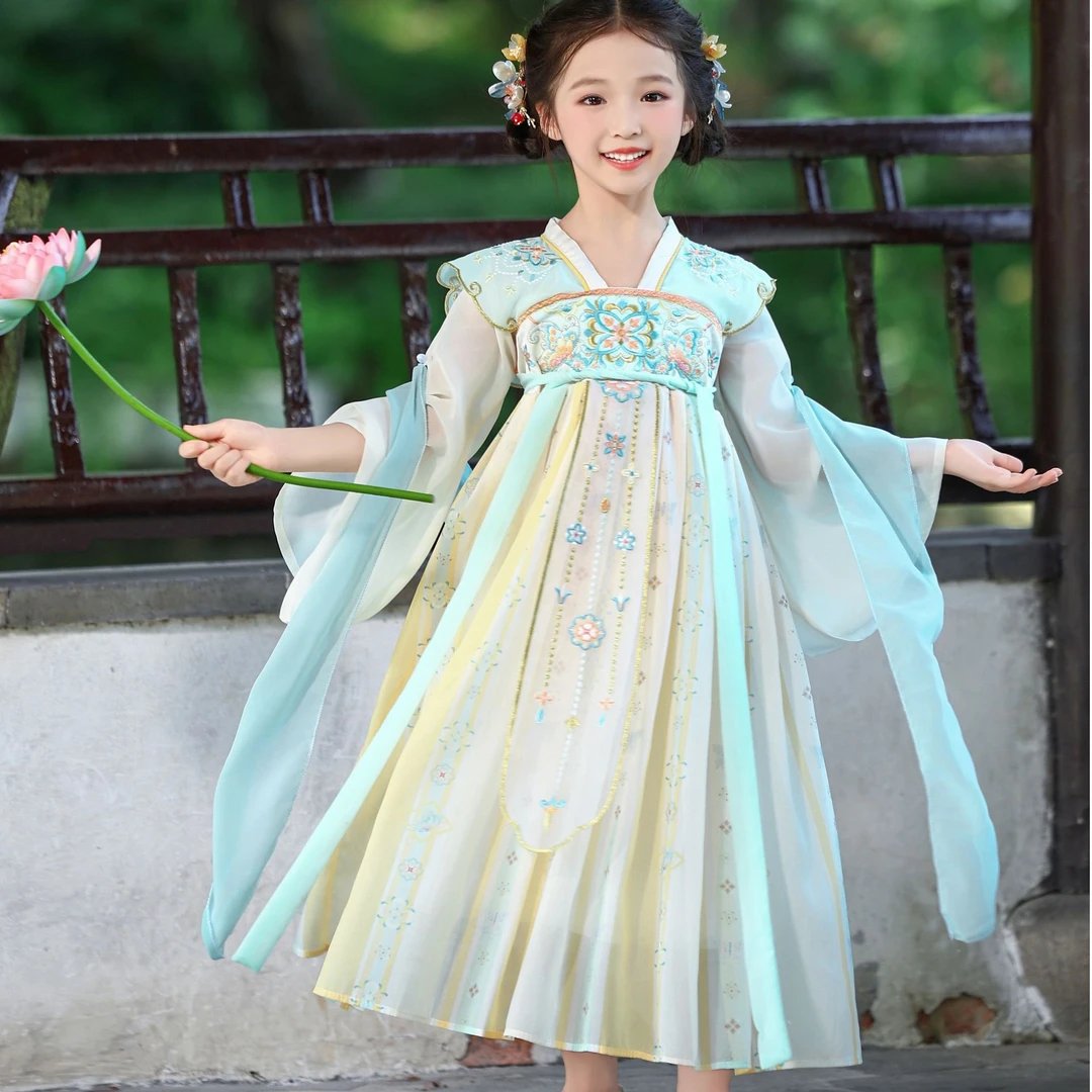 汉服女童秋款爆款2025新款儿童仙女服宝宝古风童装中国风公主裙