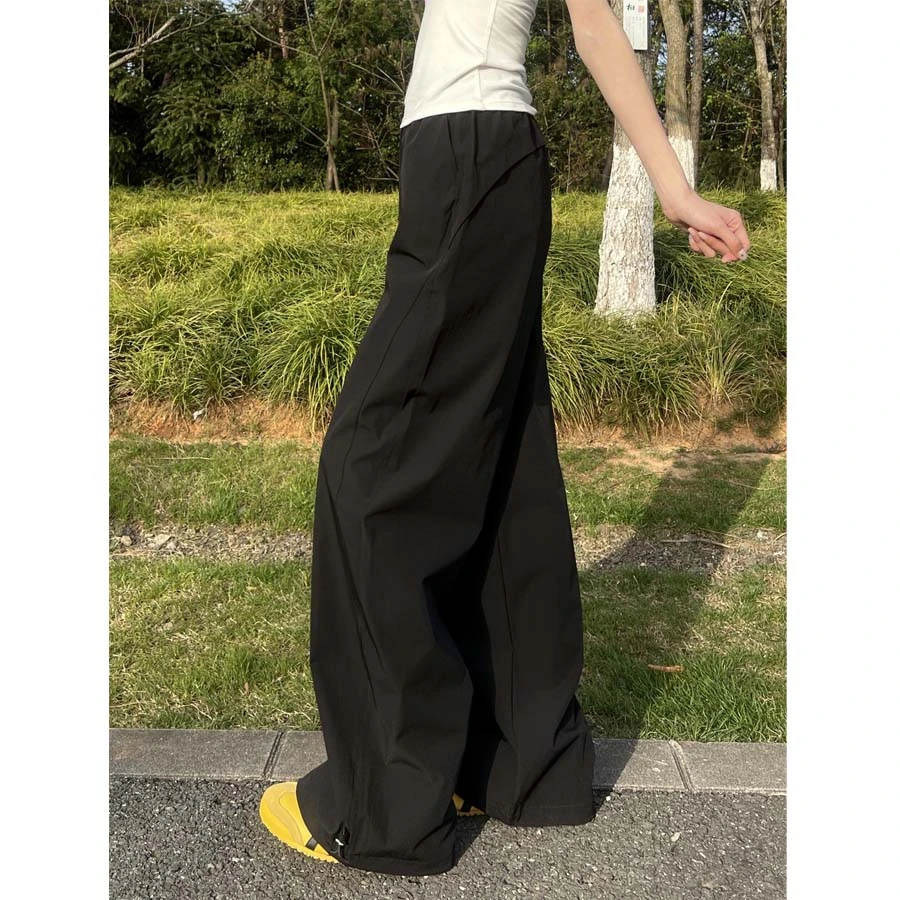 裤长110cm高个子加长版速干阔腿裤女夏慵懒风宽松垂感拖地休闲裤