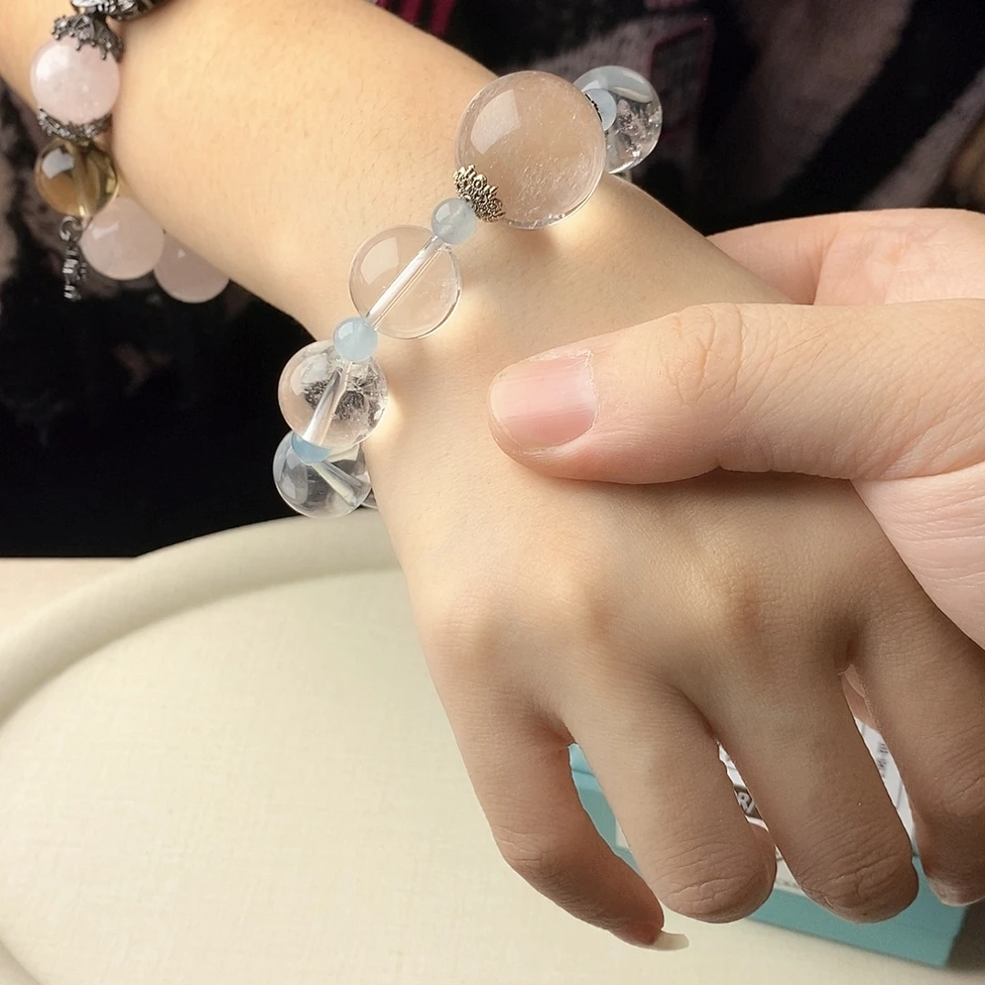 银S925镀金镶嵌手链水晶