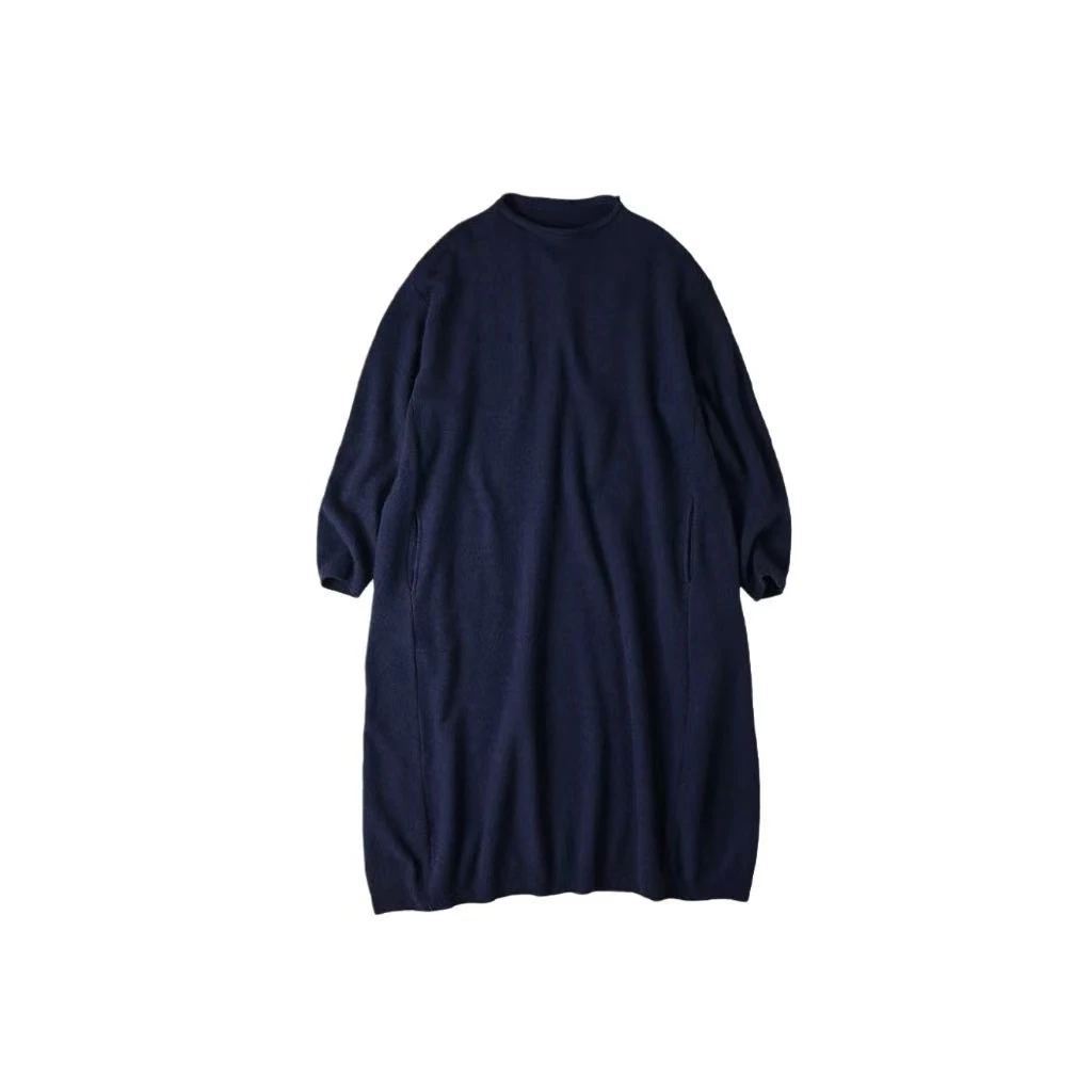 【LLE】简约复古日系优雅纯羊毛长款针织连衣裙JJ20526