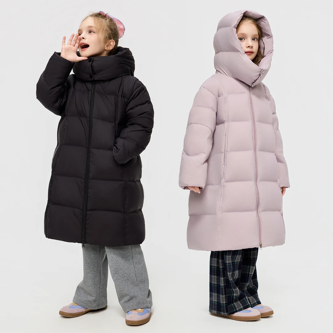 ZY专属儿童羽绒服新款中长款女童中大童冬季洋气加厚保暖连帽外套