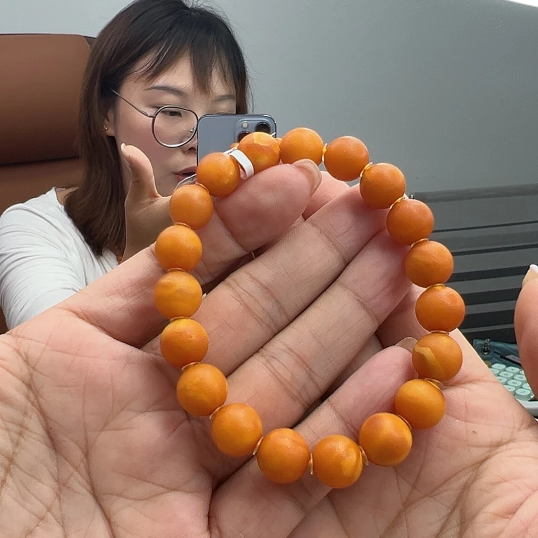 未镶嵌琥珀手串G**.橘皮手串10MM