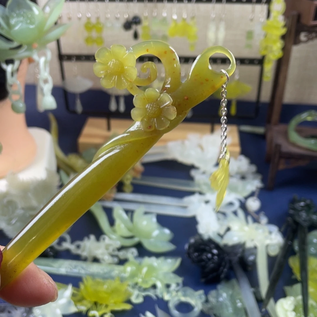 蛇纹石玉发饰未镶嵌