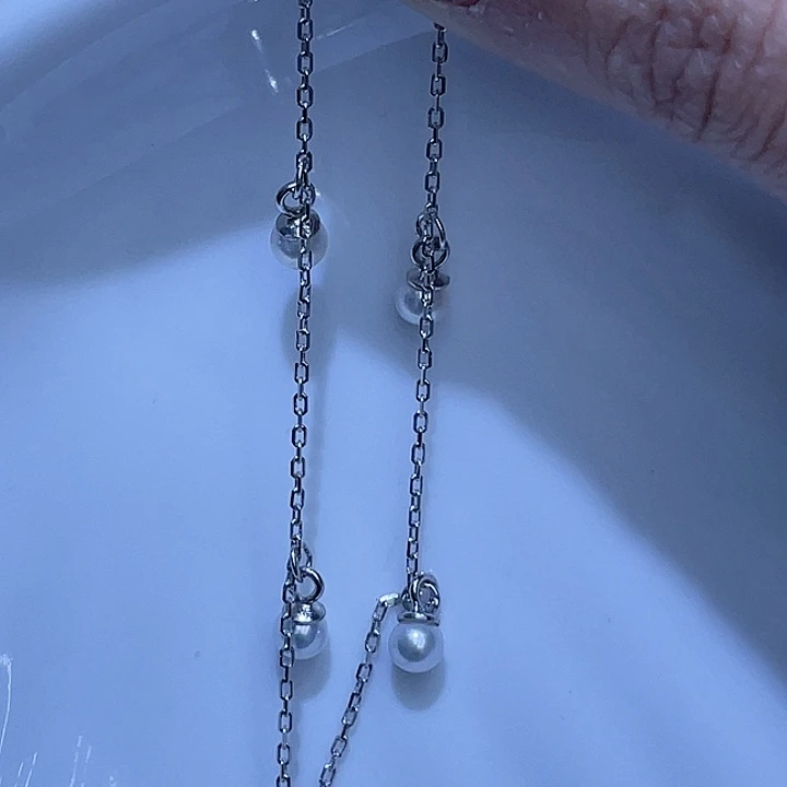 淡水珍珠手绳银S925镶嵌肉*