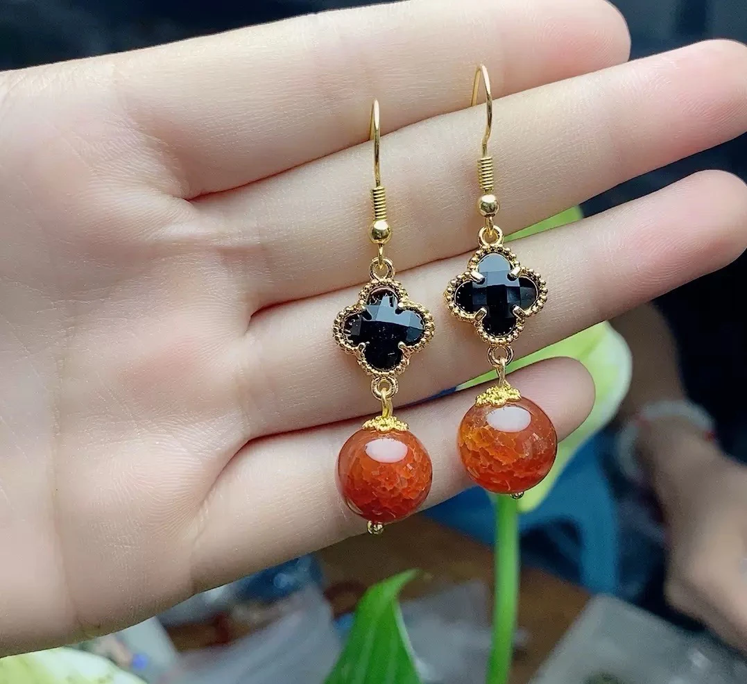 高档精美时尚百搭红色耳坠1