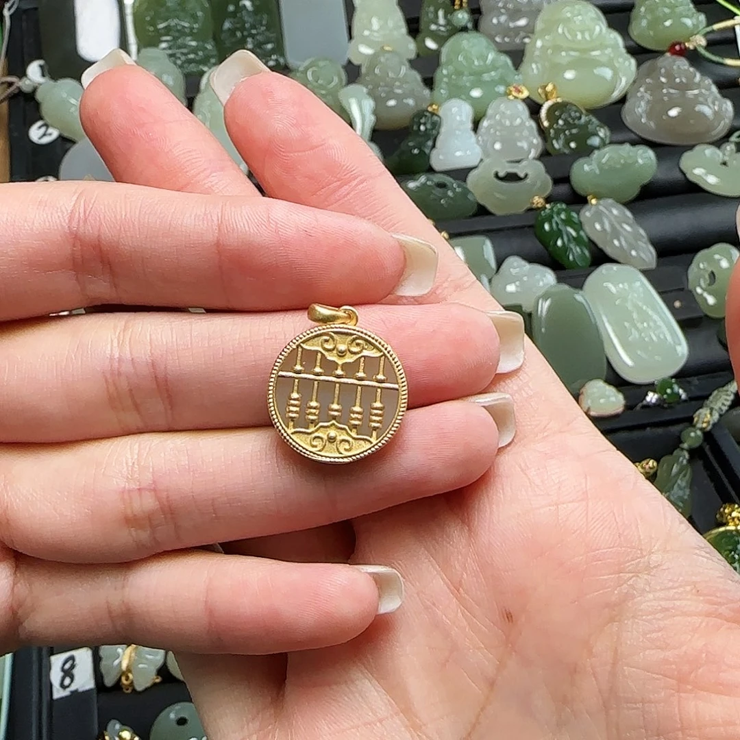 颈饰银S925镶嵌和田玉