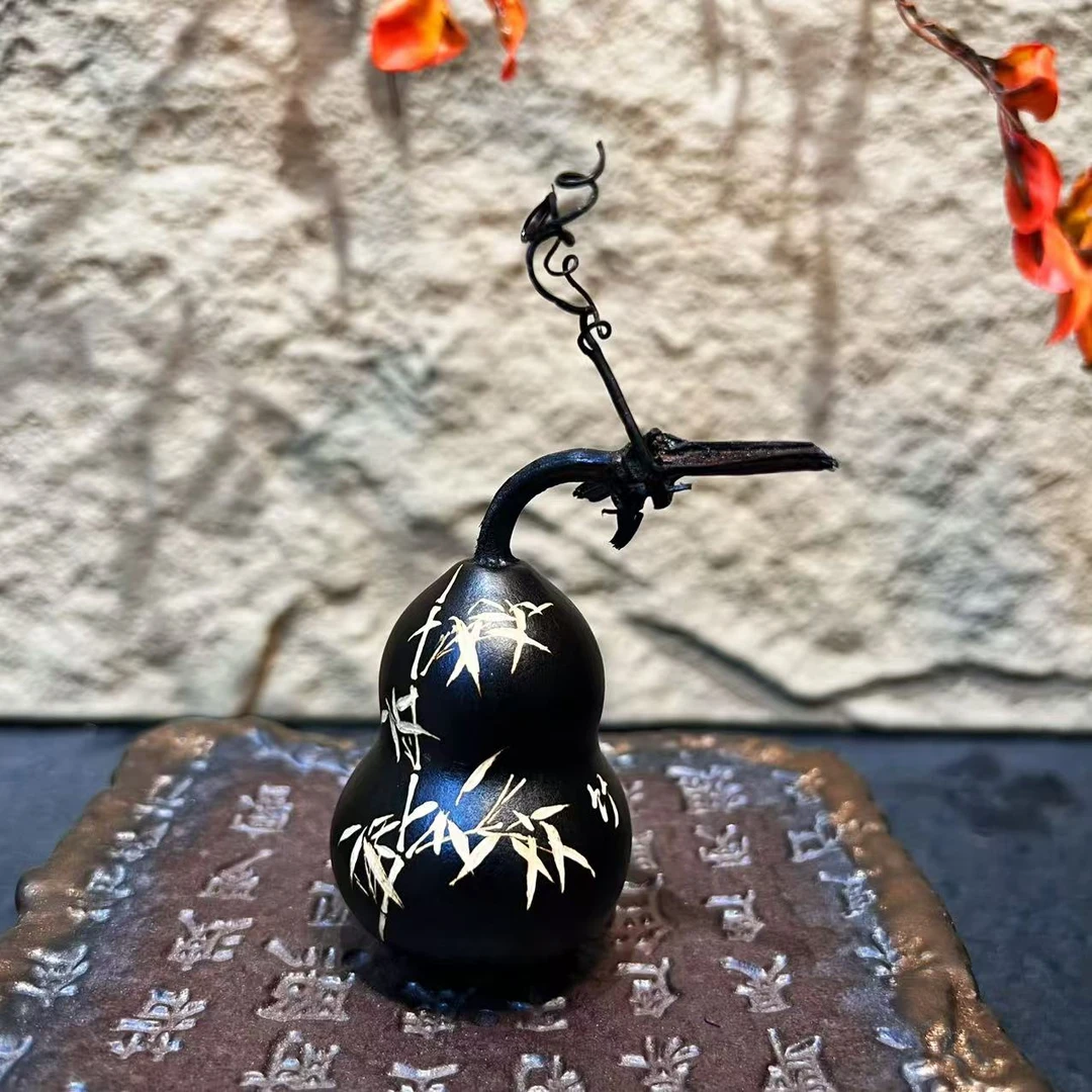 非遗大漆手工雕刻天然葫芦文玩福禄摆件天然