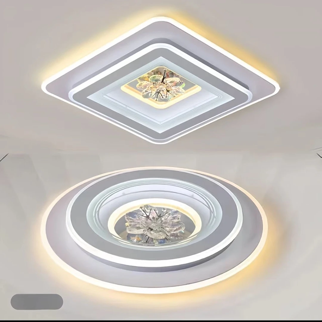 新LED卧室吸顶灯新款时尚简约水晶客厅房间主卧餐厅灯大气现代