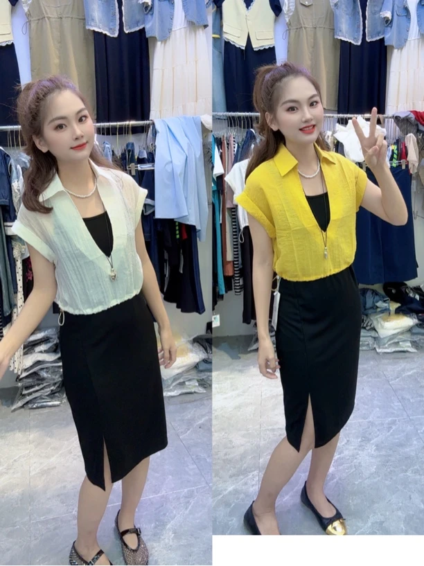 新款两件套连衣裙显瘦975