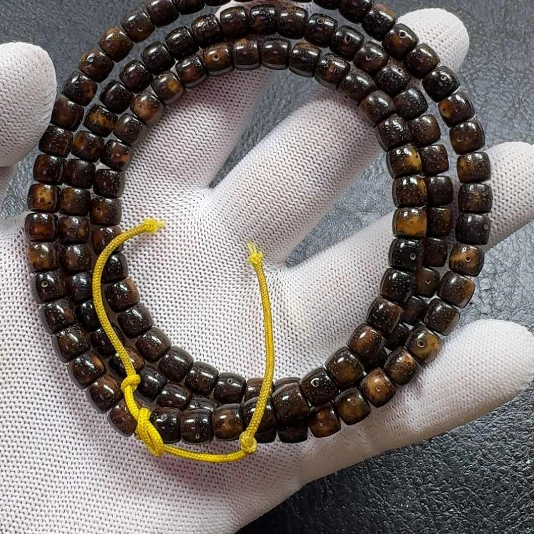 星月菩提手串8*7虎皮直切缩尺