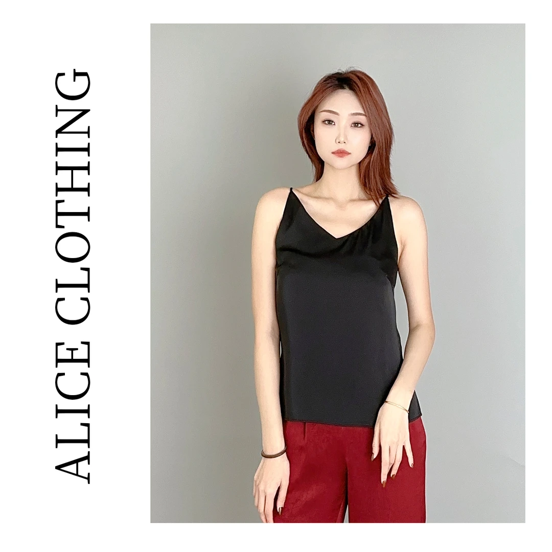 5【ALICE“优雅本色”时髦吊带】百搭打底光泽缎感H2137281L