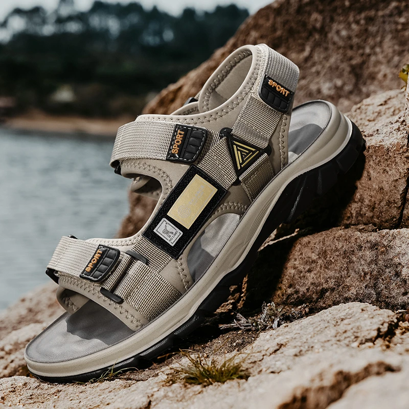 VANCAMEL/西域骆驼夏季新款男士手工休闲凉鞋防滑时尚休闲鞋