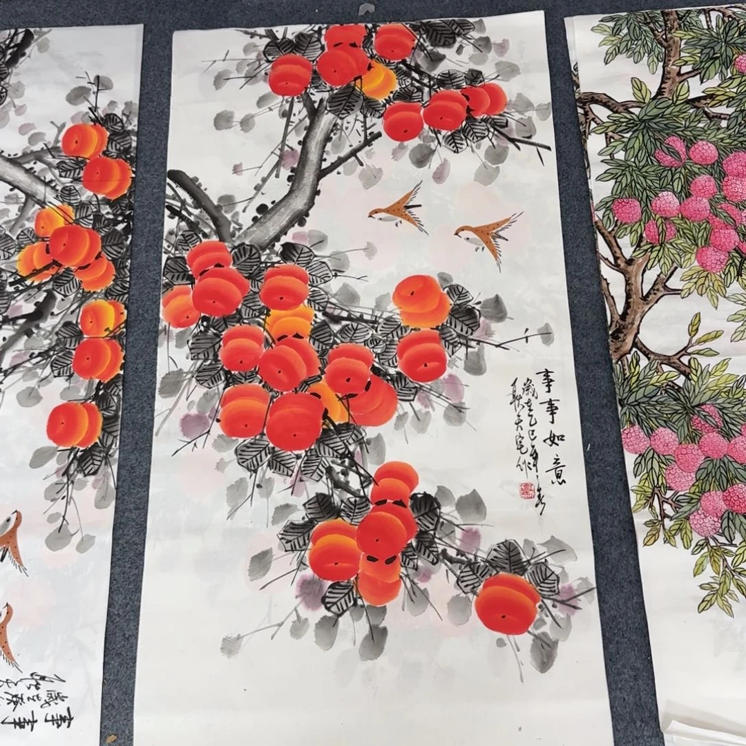 国画尺寸50X100手绘作品