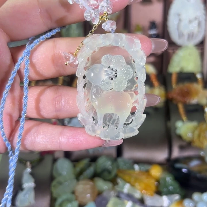 蛇纹石玉合金颈饰