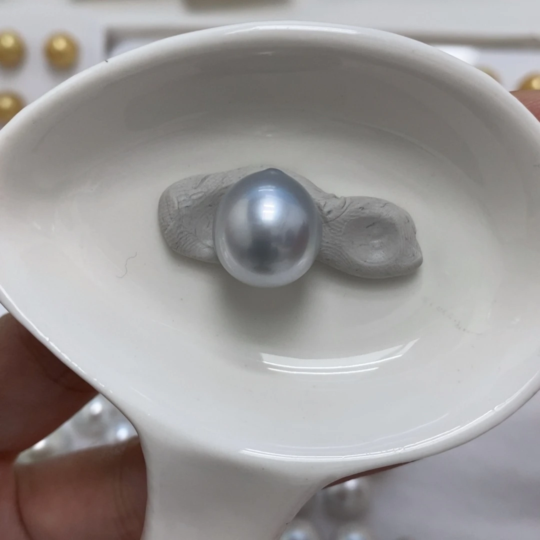 银S925镶嵌耳饰海水珍珠超***觉