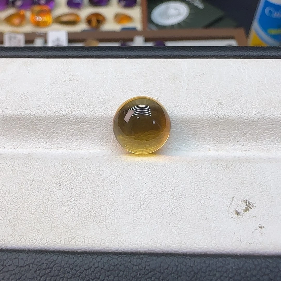 银***仔水晶珠宝半成品银S925镶嵌G 天然巴西黄水晶4克拉925银