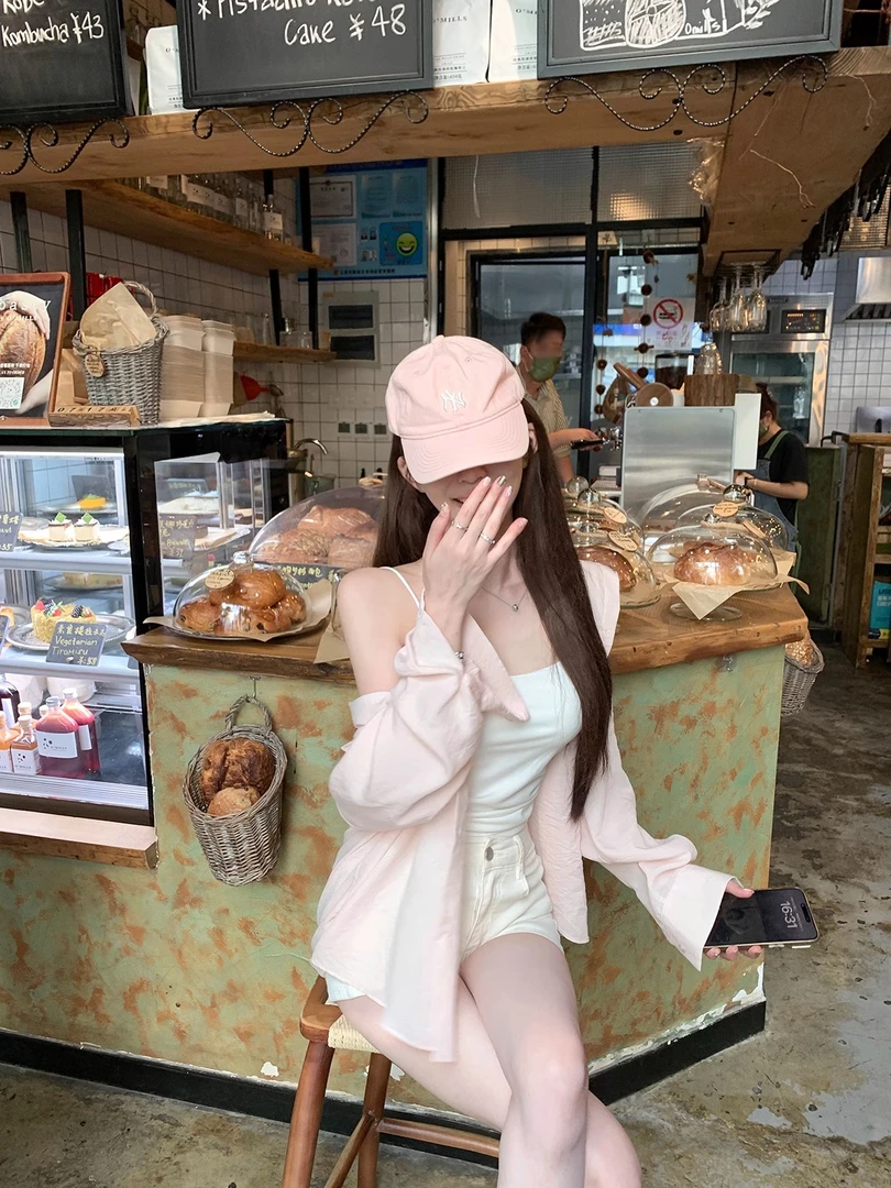 韩版粉色衬衫女2025年夏季新款宽松慵懒风防晒设计感长袖上衣外套