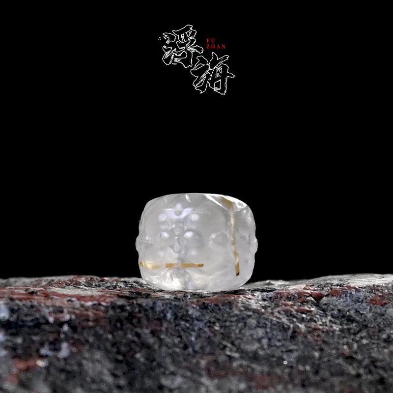 8MM金发晶并蒂莲单珠文玩手串手链配饰配珠腰珠顶珠隔着散珠单颗