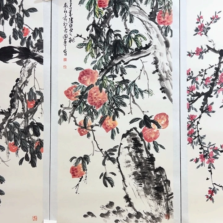 国画朱国话老师四尺花鸟