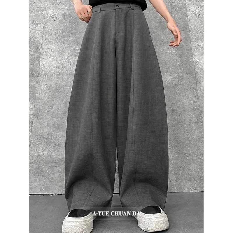 A YUE 秋季新款高级感阔腿休闲宽松西裤男垂感廓形cleanfit长裤潮