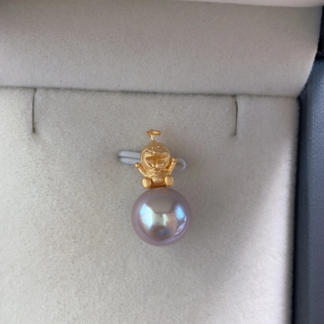 淡水珍珠银S925镶嵌吊坠(赠链)