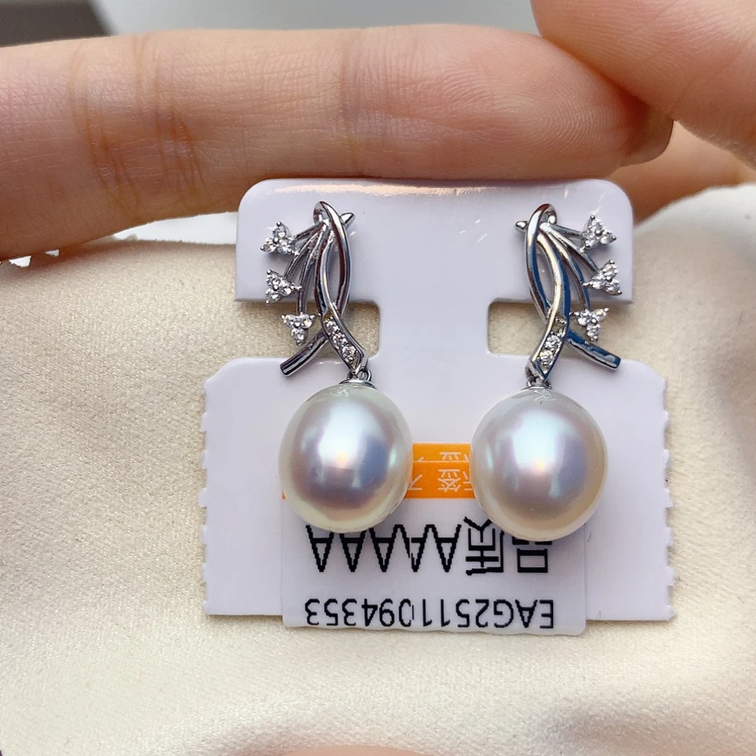 耳饰海水珍珠银S925镶嵌W43