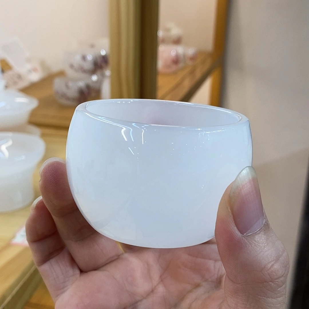 琉璃手工艺品白玉琉璃客杯