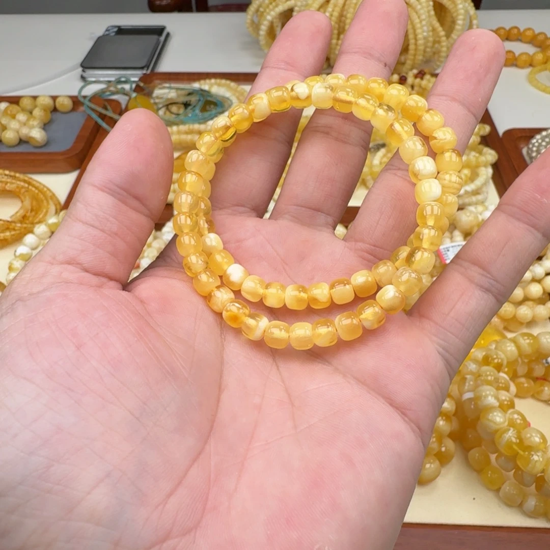 手链琥珀未镶嵌6.5mm多样性发其一