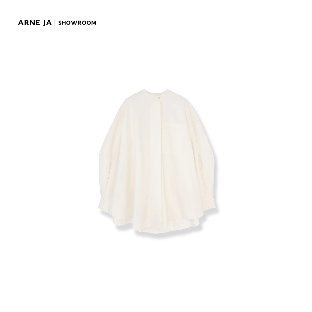ARNE JA｜日本简系桑有机棉桑蚕丝大廓形筋骨立裁衬衫W1596122