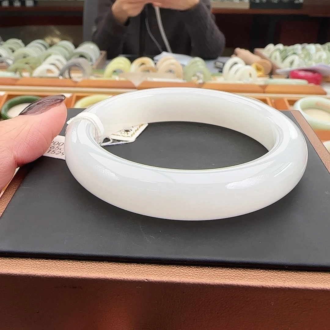 和田玉未镶嵌手镯羊脂白 正圈54-55 精品大漏