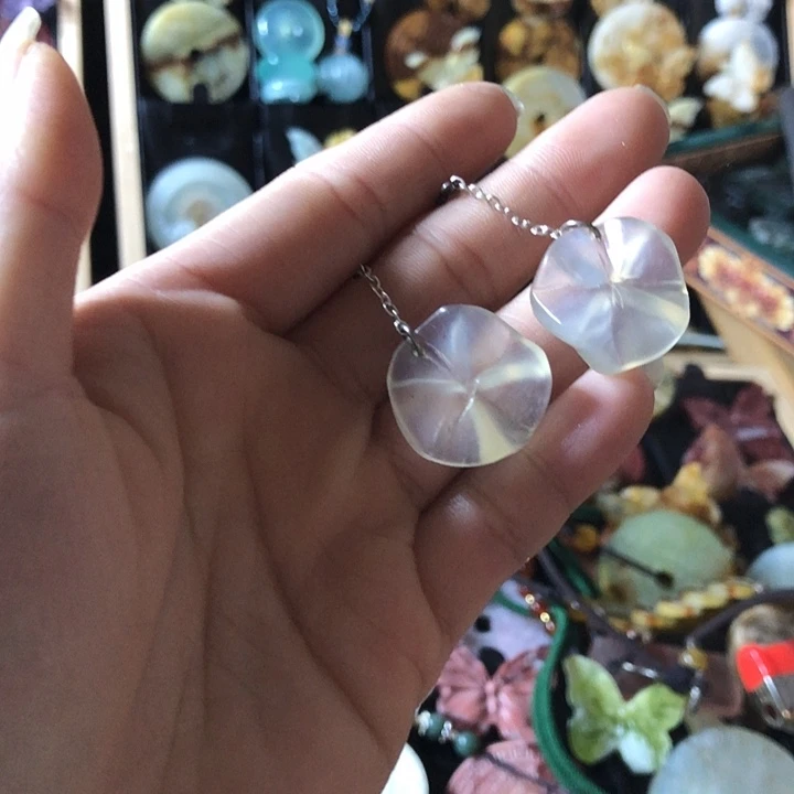 岫玉未镶嵌岫玉耳环