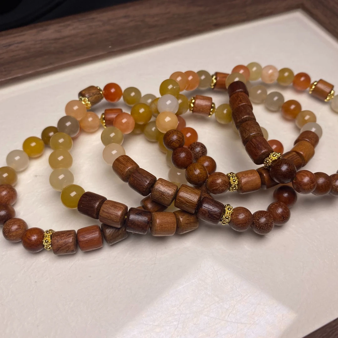 SY-1027金丝玉多宝花梨木手串约卡8（拍一发一 多样性发货）