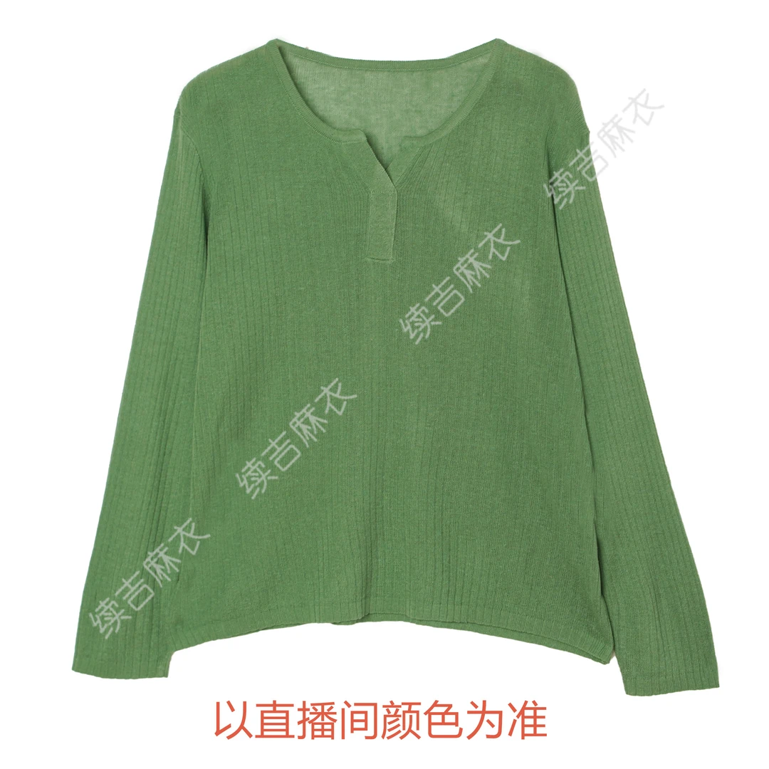 续吉麻衣25-379长袖舒适百搭宽松休闲设计感针织衫