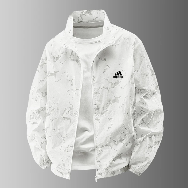 阿迪品牌精选男士冰丝休闲防晒衣薄款立领防紫外线户外钓鱼防晒服