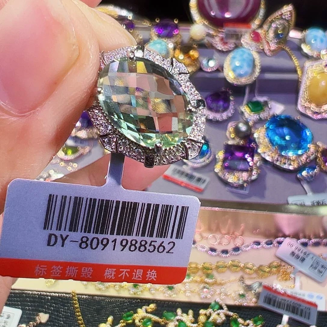 颈饰银S925镶嵌绿水晶