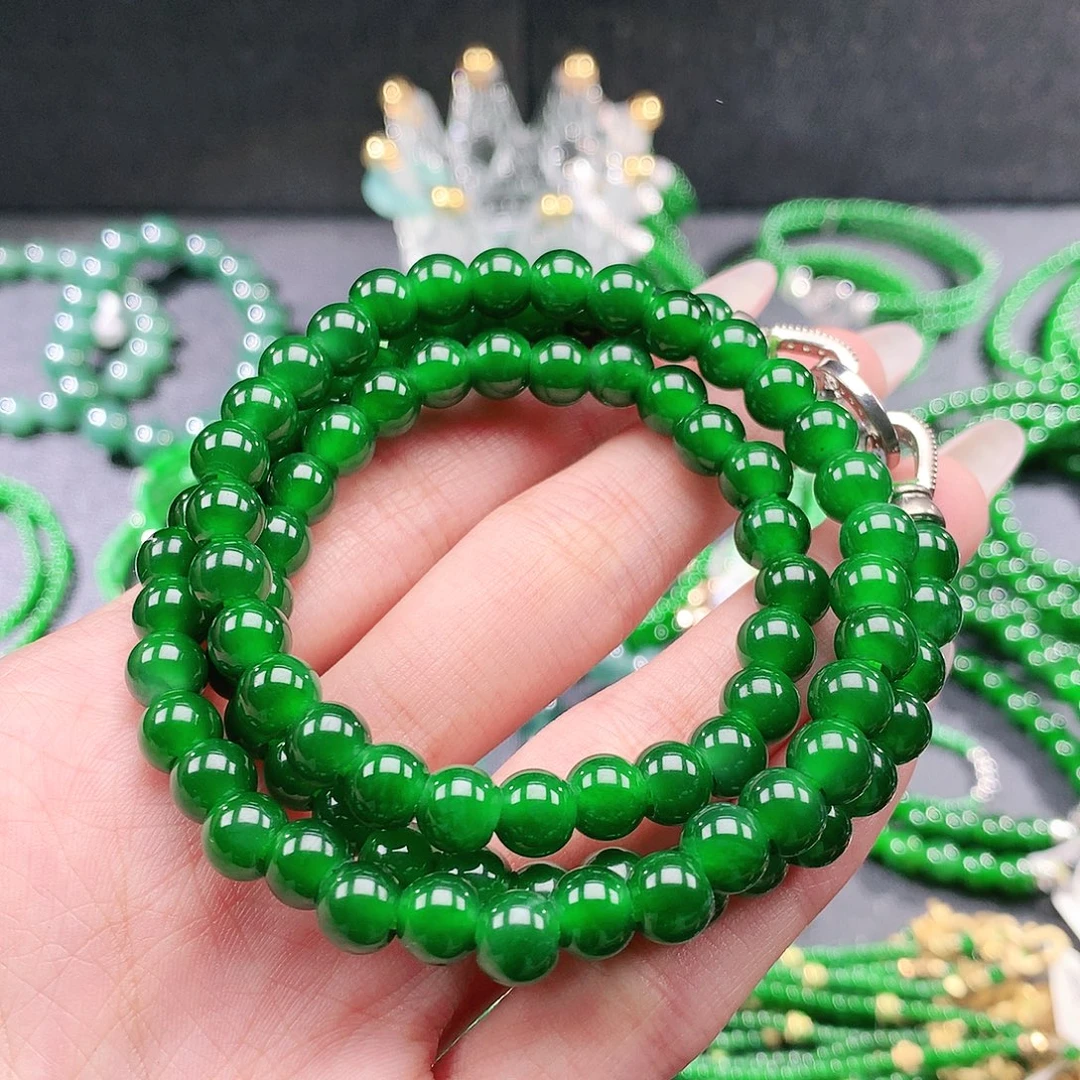 翡翠未镶嵌手串项链