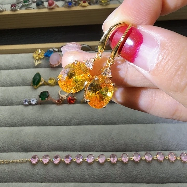 戒指银S925镶嵌水晶