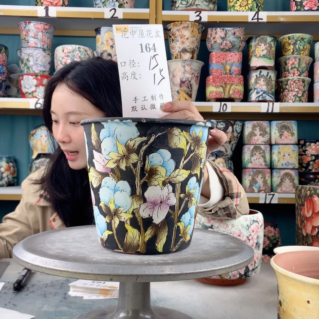 景德镇手工花盆164