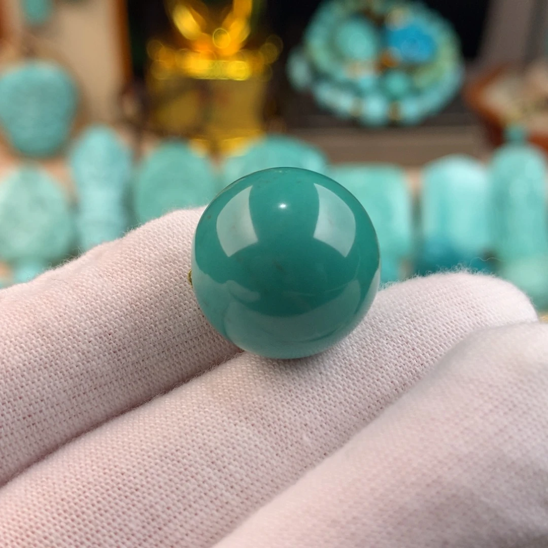 绿松石未镶嵌圆珠卡17.5