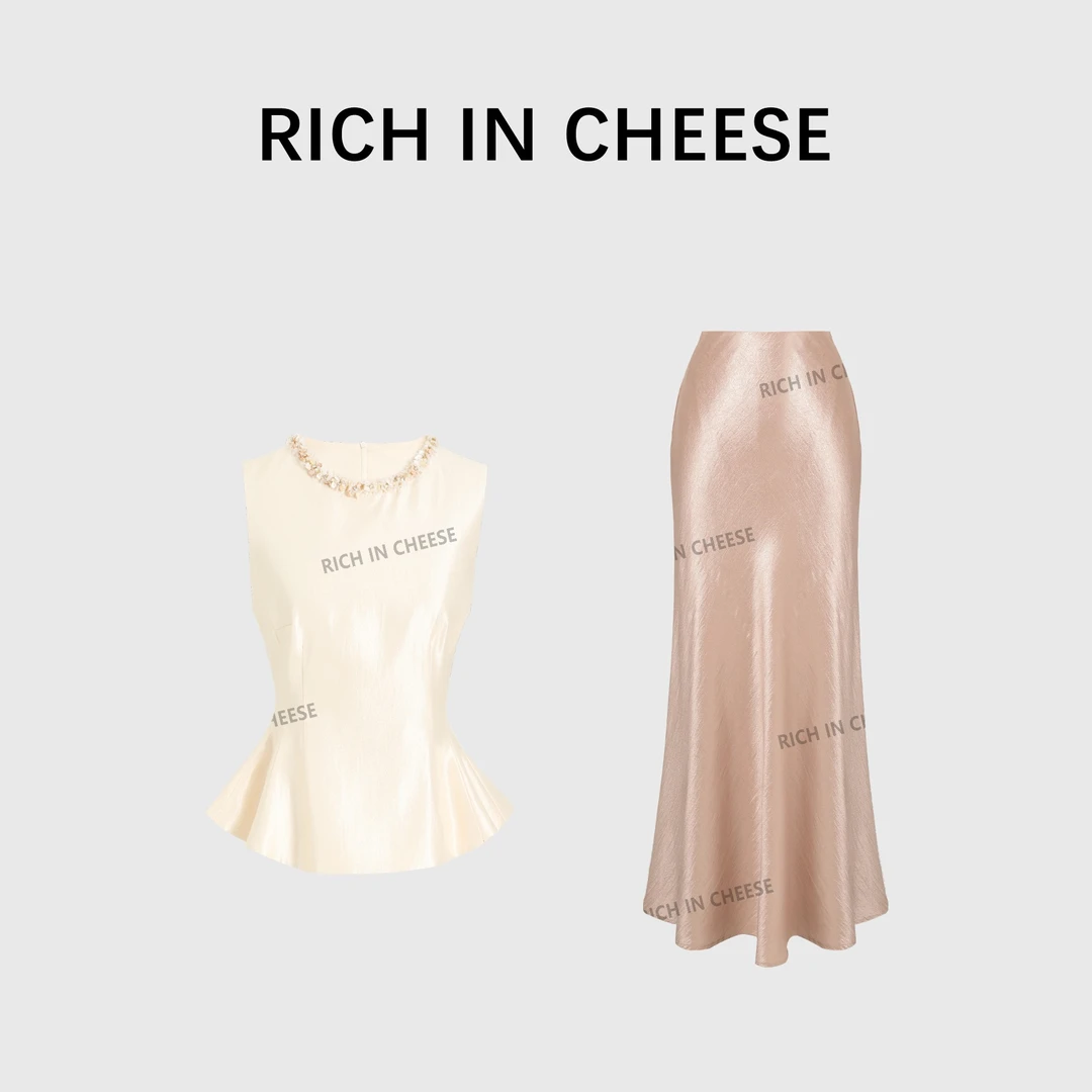 RICHINCHEESE 玉子小姐 无袖上衣鱼尾伞裙半身长裙套装时尚包臀