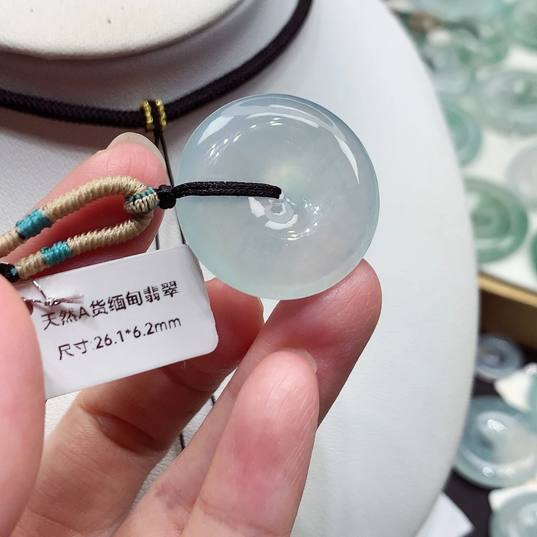 颈饰未镶嵌翡翠编号64，26.1/6.2