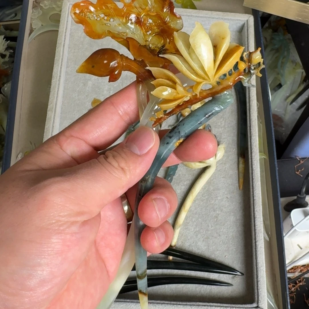 岫玉发饰未镶嵌b***y明君玉簪就是好看